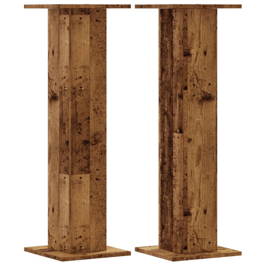 Vidaxl speakerstandaards 2 st 30x30x95 cm bewerkt hout oud houtkleurig