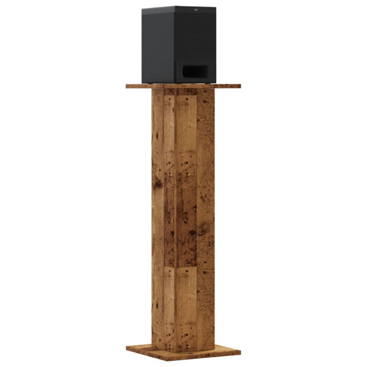 Vidaxl speakerstandaards 2 st 30x30x95 cm bewerkt hout oud houtkleurig