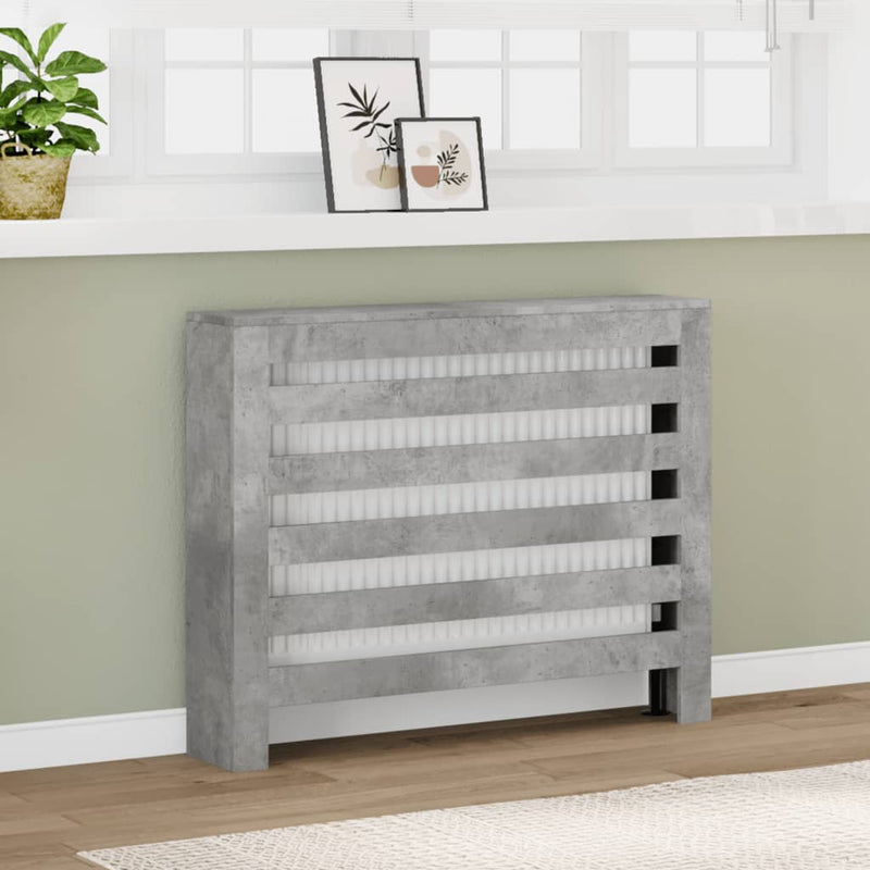 Load image into Gallery viewer, Vidaxl radiatorombouw 104x20x82 cm bewerkt hout betongrijs
