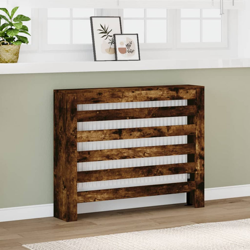 Load image into Gallery viewer, Vidaxl radiatorombouw 104x20x82 cm bewerkt hout gerookt eikenkleurig
