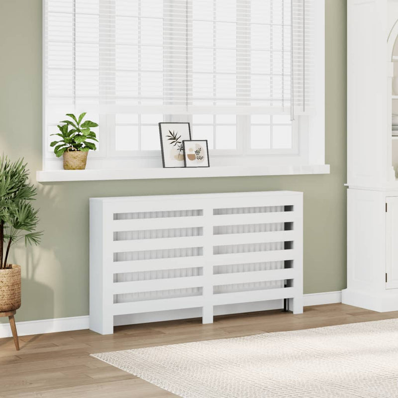 Load image into Gallery viewer, Vidaxl radiatorombouw 149x20x82 cm bewerkt hout wit
