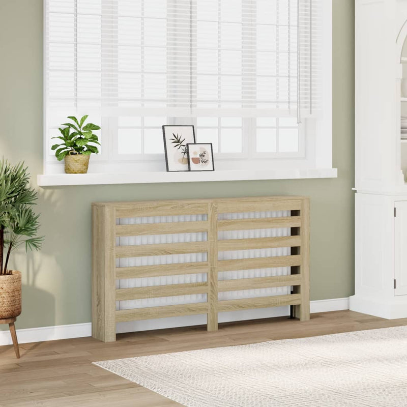 Load image into Gallery viewer, Vidaxl radiatorombouw 149x20x82 cm bewerkt hout sonoma eikenkleurig
