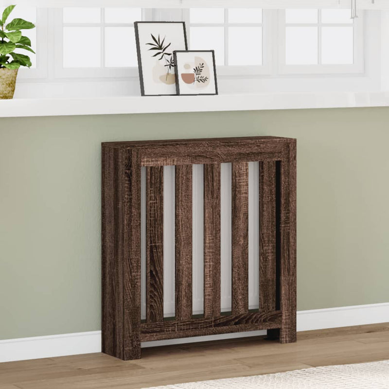 Load image into Gallery viewer, Vidaxl radiatorombouw 78x20x82 cm bewerkt hout bruin eikenkleurig
