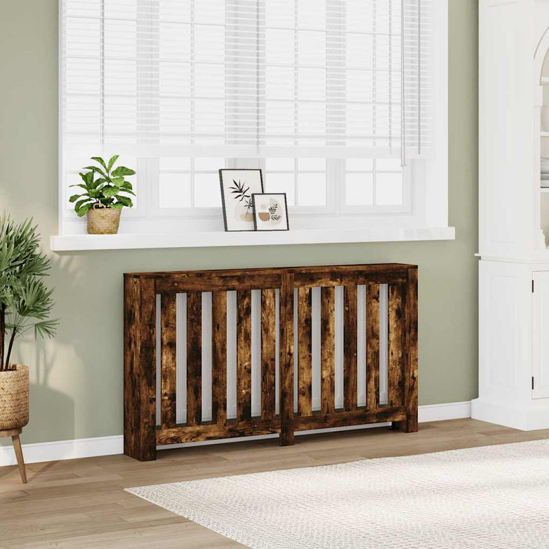 Load image into Gallery viewer, Vidaxl radiatorombouw 149x20x82 cm bewerkt hout gerookt eikenkleurig
