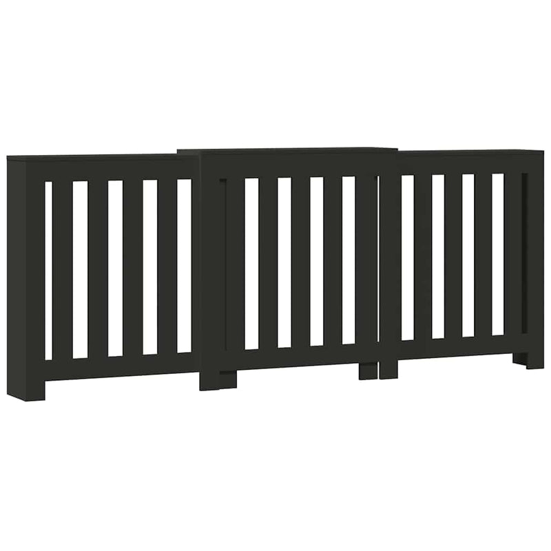 Load image into Gallery viewer, Vidaxl radiatorombouw 205x21,5x83,5 cm bewerkt hout zwart
