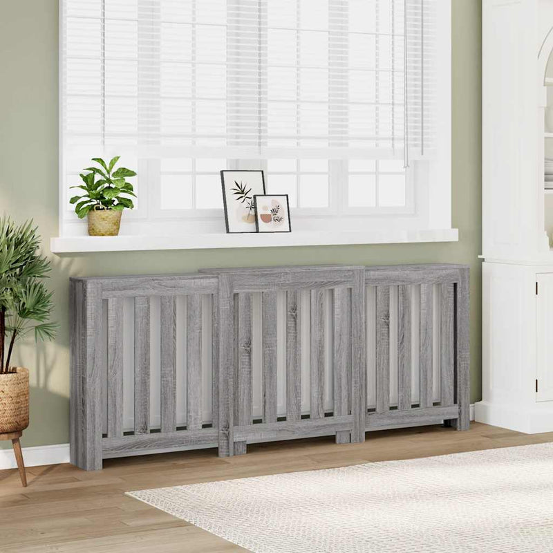 Load image into Gallery viewer, Vidaxl radiatorombouw 205x21,5x83,5 cm bewerkt hout grijs sonoma eiken
