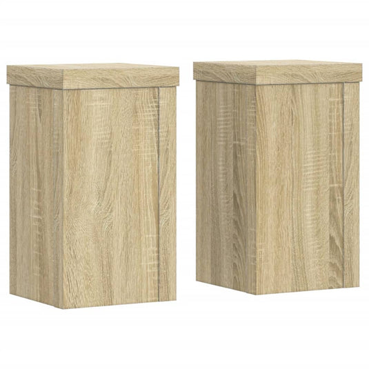 Vidaxl plantenstandaards 2 st 10x10x18 cm bewerkt hout sonoma eiken