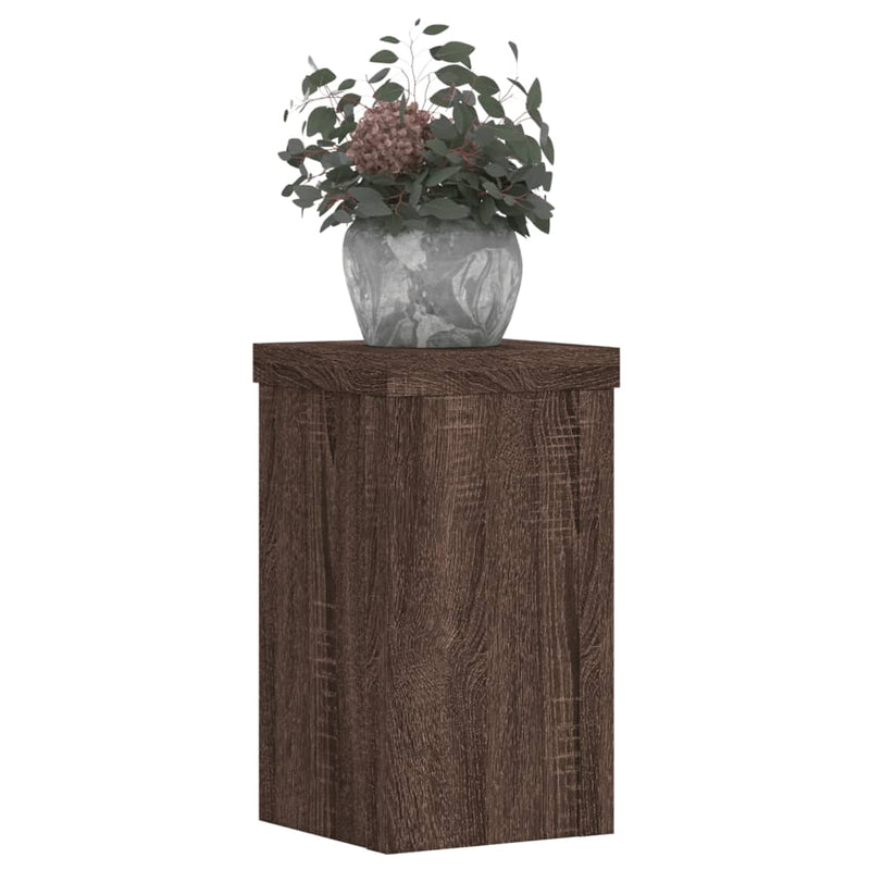 Load image into Gallery viewer, Vidaxl plantenstandaards 2 st 10x10x18 cm bewerkt hout bruin eiken
