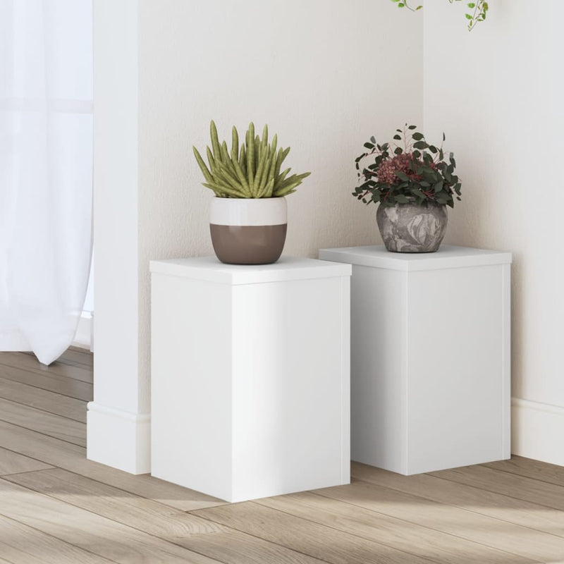 Load image into Gallery viewer, Vidaxl plantenstandaards 2 st 20x20x30 cm bewerkt hout wit
