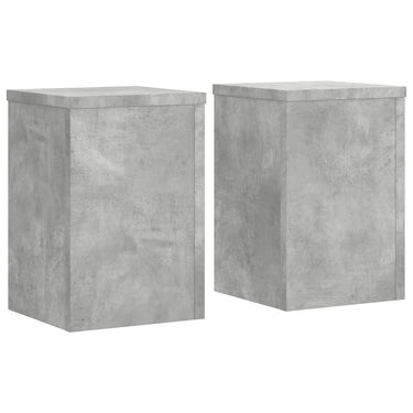 Vidaxl plantenstandaards 2 st 20x20x30 cm bewerkt hout betongrijs