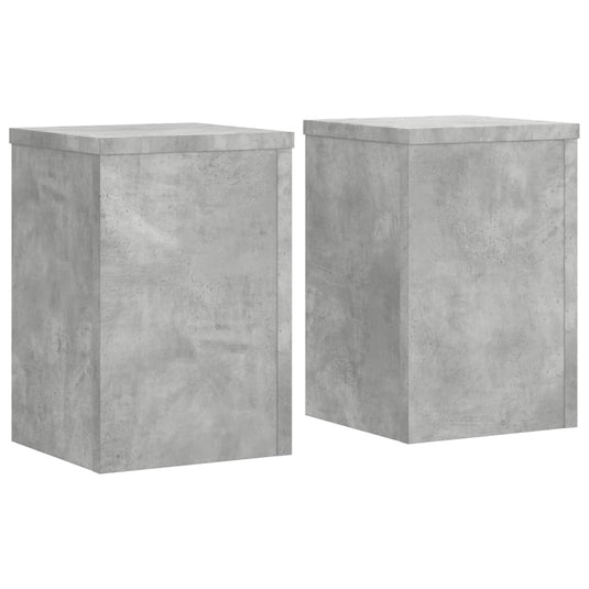 Vidaxl plantenstandaards 2 st 20x20x30 cm bewerkt hout betongrijs
