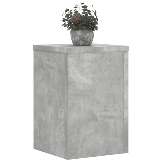 Vidaxl plantenstandaards 2 st 25x25x35 cm bewerkt hout betongrijs