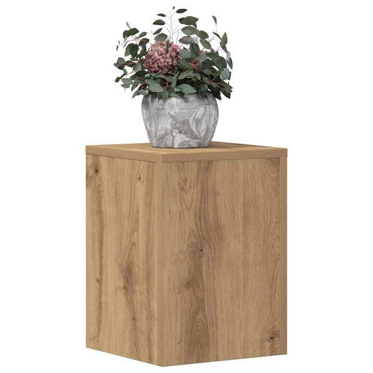Vidaxl plantenstandaards 2 st 25x25x35 cm hout artisanaal eiken