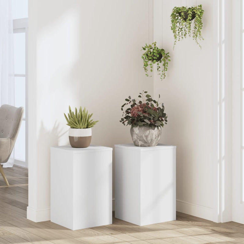Load image into Gallery viewer, Vidaxl plantenstandaards 2 st 30x30x50 cm bewerkt hout wit
