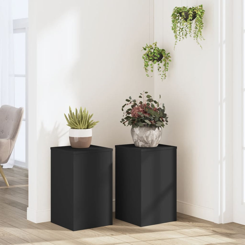 Load image into Gallery viewer, Vidaxl plantenstandaards 2 st 30x30x50 cm bewerkt hout zwart
