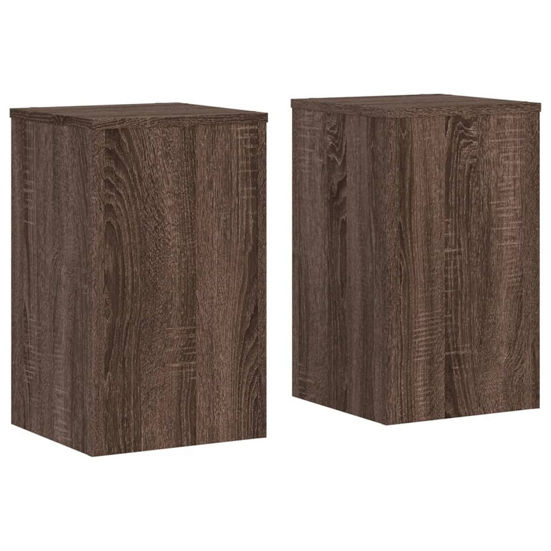 Load image into Gallery viewer, Vidaxl plantenstandaards 2 st 30x30x50 cm bewerkt hout bruin eiken
