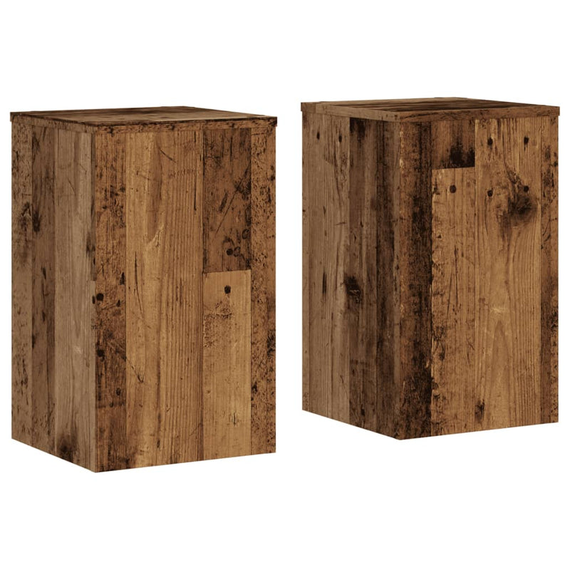 Load image into Gallery viewer, Vidaxl plantenstandaards 2 st 30x30x50 cm bewerkt hout oud houtkleurig
