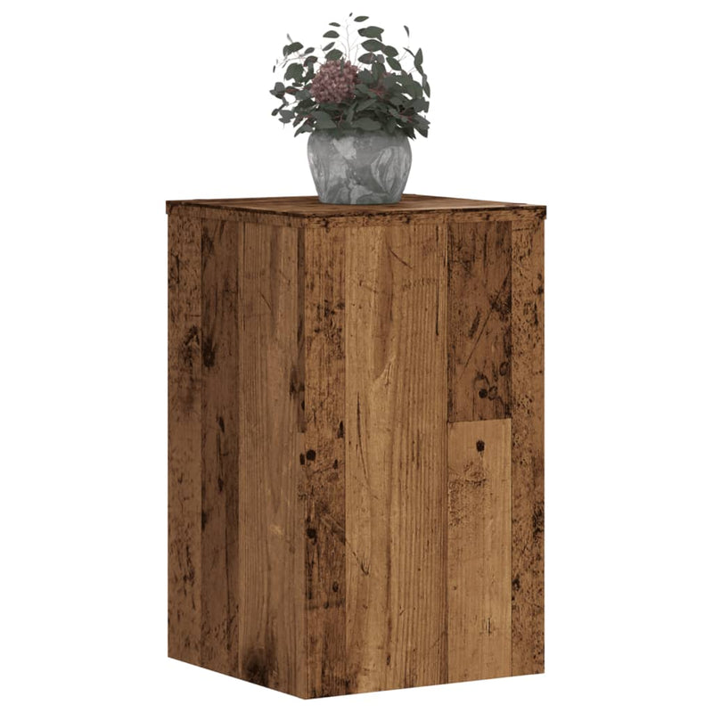 Load image into Gallery viewer, Vidaxl plantenstandaards 2 st 30x30x50 cm bewerkt hout oud houtkleurig
