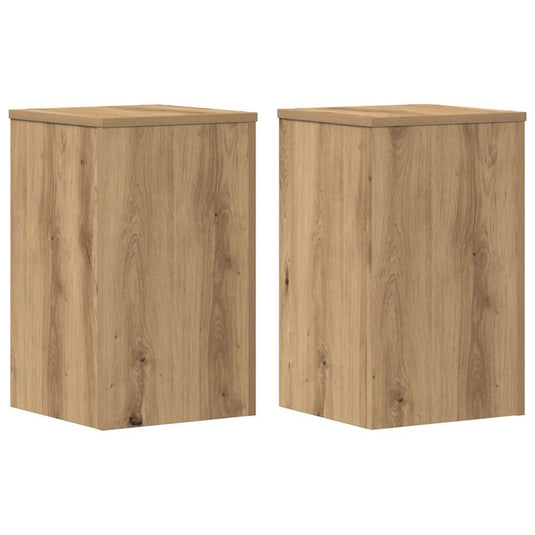 Vidaxl plantenstandaards 2 st 30x30x50 cm hout artisanaal eiken