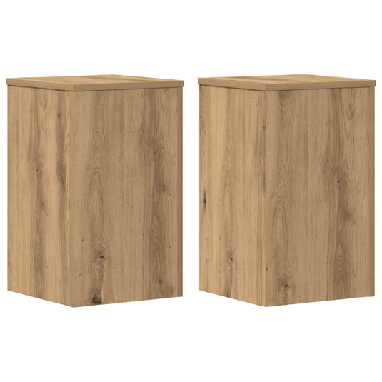 Vidaxl plantenstandaards 2 st 30x30x50 cm hout artisanaal eiken