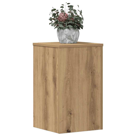 Vidaxl plantenstandaards 2 st 30x30x50 cm hout artisanaal eiken