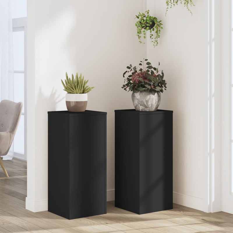 Load image into Gallery viewer, Vidaxl plantenstandaards 2 st 30x30x70 cm bewerkt hout zwart
