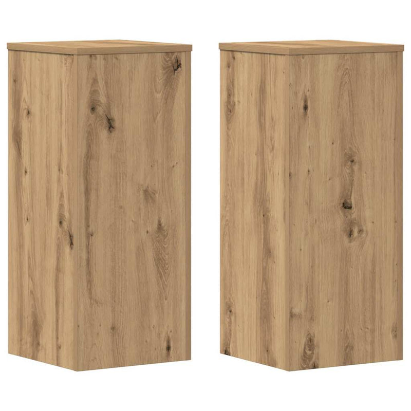 Load image into Gallery viewer, Vidaxl plantenstandaards 2 st 30x30x70 cm hout artisanaal eiken

