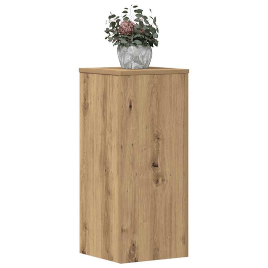 Vidaxl plantenstandaards 2 st 30x30x70 cm hout artisanaal eiken