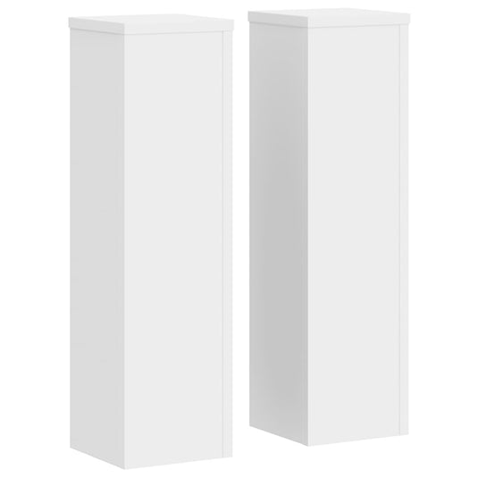Vidaxl plantenstandaards 2 st 17x17x60 cm bewerkt hout wit