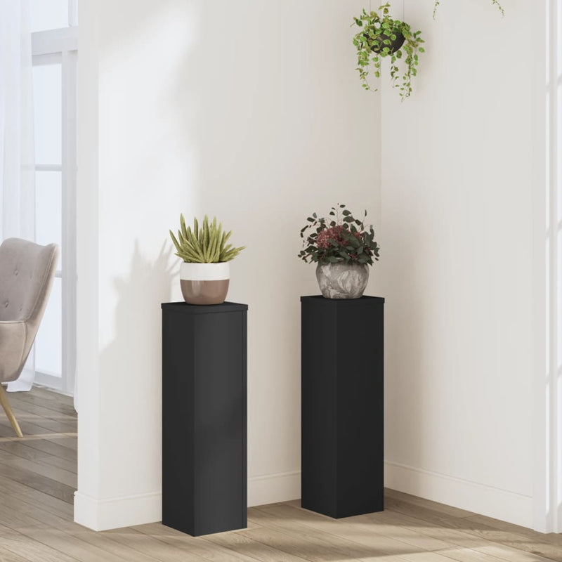 Load image into Gallery viewer, Vidaxl plantenstandaards 2 st 17x17x60 cm bewerkt hout zwart
