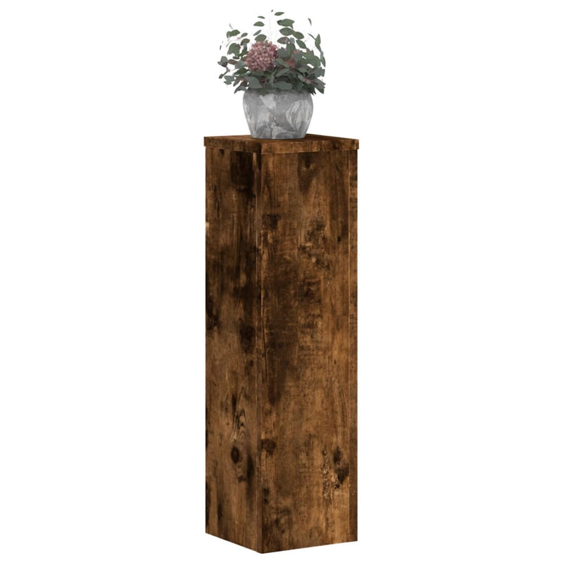 Load image into Gallery viewer, Vidaxl plantenstandaards 2 st 17x17x60 cm bewerkt hout gerookt eiken
