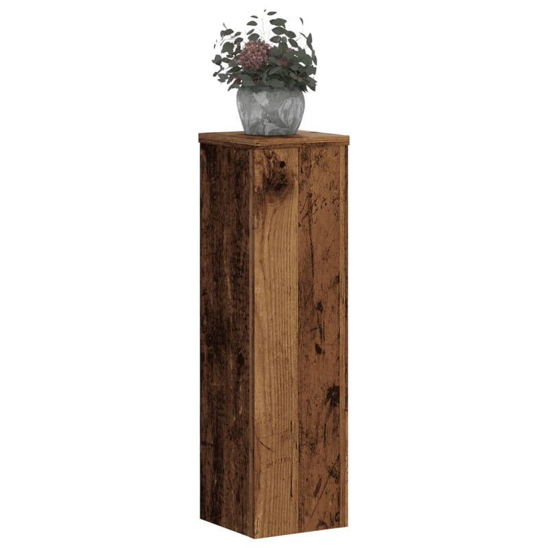 Load image into Gallery viewer, Vidaxl plantenstandaards 2 st 17x17x60 cm bewerkt hout oud houtkleurig
