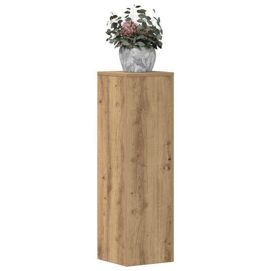 Vidaxl plantenstandaards 2 st 25x25x80 cm hout artisanaal eikenkleurig