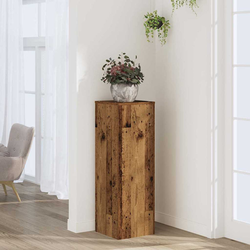 Load image into Gallery viewer, Vidaxl plantenstandaard 33x33x100 cm bewerkt hout oud houtkleurig
