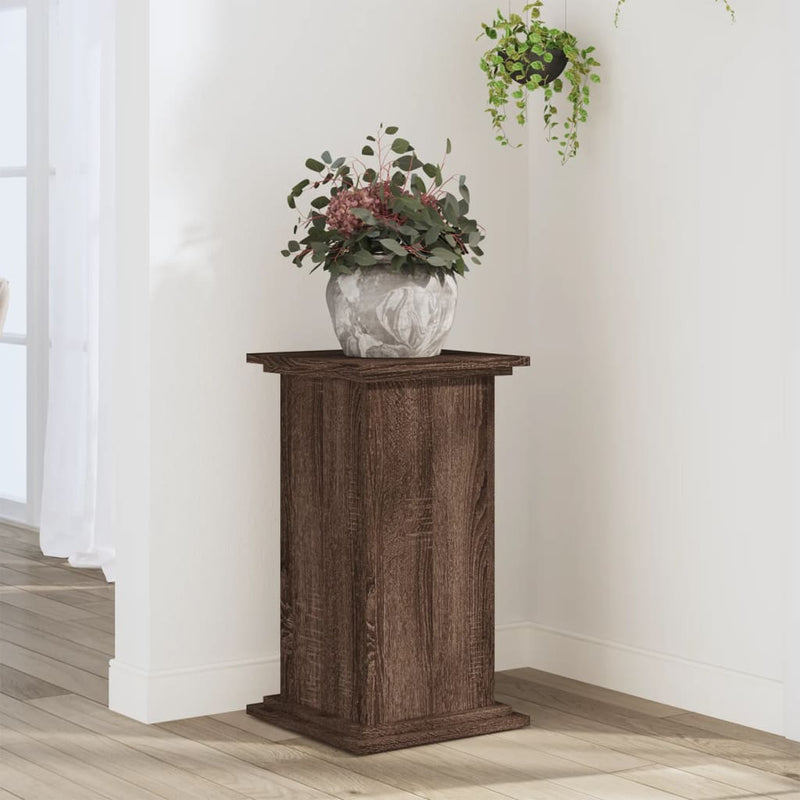 Load image into Gallery viewer, Vidaxl plantenstandaard 33x33x60 cm bewerkt hout bruin eikenkleurig
