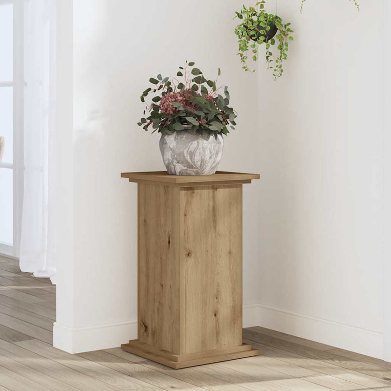 Load image into Gallery viewer, Vidaxl plantenstandaard 33x33x60 cm bewerkt hout artisanaal eiken
