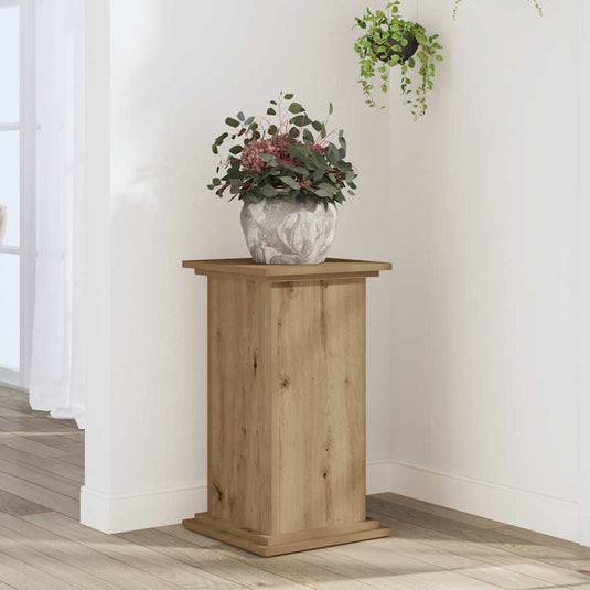 Vidaxl plantenstandaard 33x33x60 cm bewerkt hout artisanaal eiken