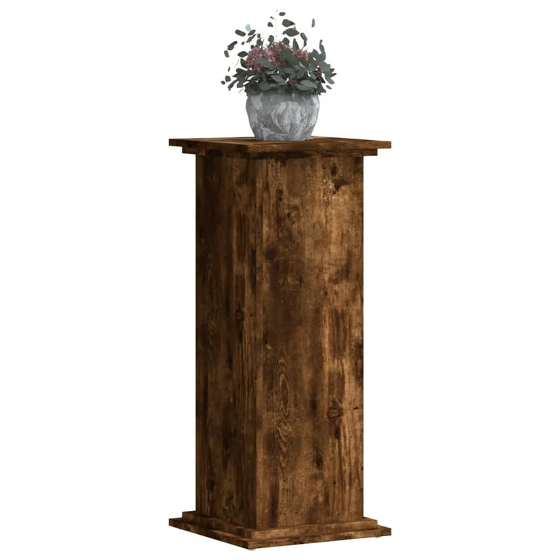 Load image into Gallery viewer, Vidaxl plantenstandaard 33x33x80 cm bewerkt hout gerookt eikenkleurig
