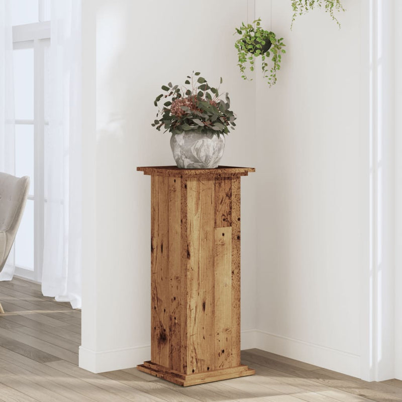Load image into Gallery viewer, Vidaxl plantenstandaard 33x33x80 cm bewerkt hout oud houtkleurig
