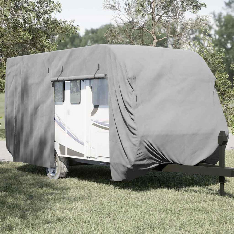 Load image into Gallery viewer, Vidaxl caravanhoes 670x250x220 cm vliesvlies grijs
