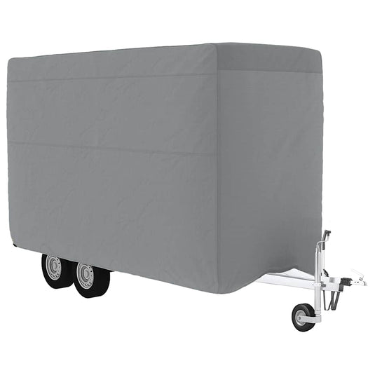 Vidaxl paardentrailerhoes 396x178x250 cm vliesvlies grijs