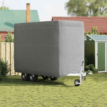 Vidaxl paardentrailerhoes 396x178x250 cm vliesvlies grijs