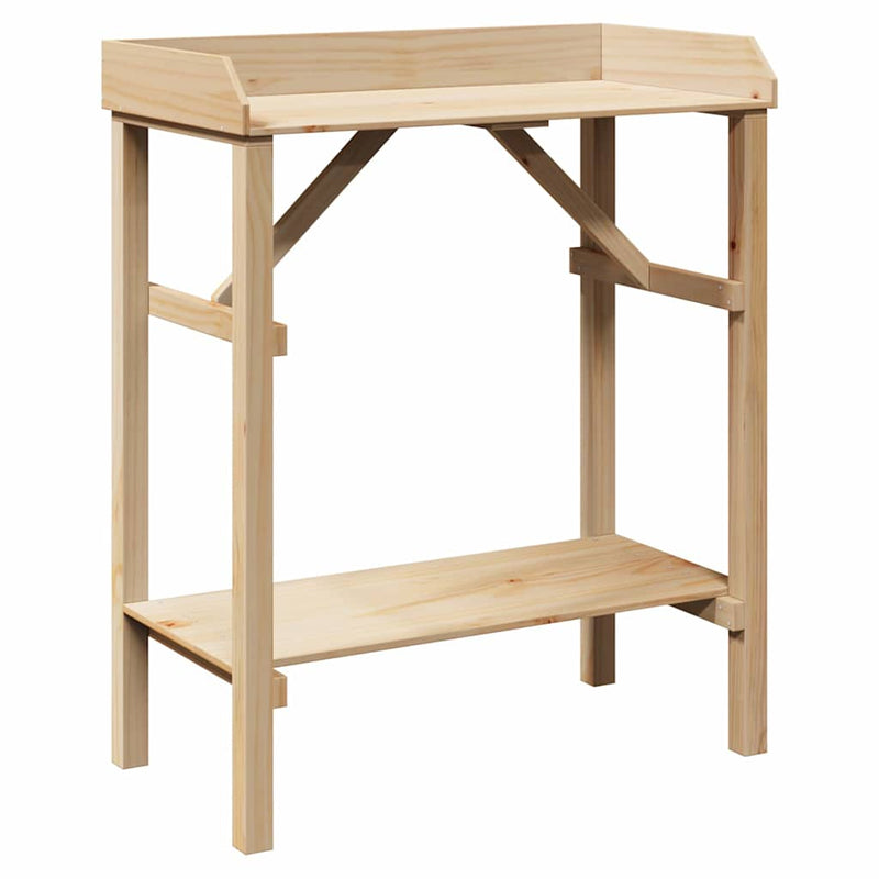Load image into Gallery viewer, Vidaxl planttafel met plank naturel 75 x 40 x 90 cm stevig vurenhout
