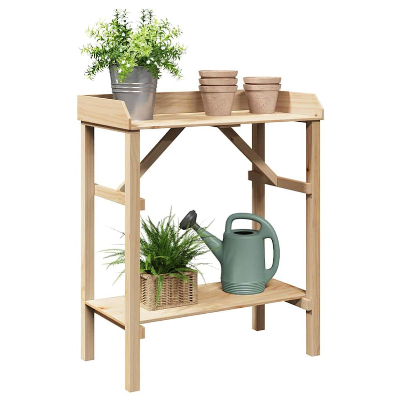 Load image into Gallery viewer, Vidaxl planttafel met plank naturel 75 x 40 x 90 cm stevig vurenhout

