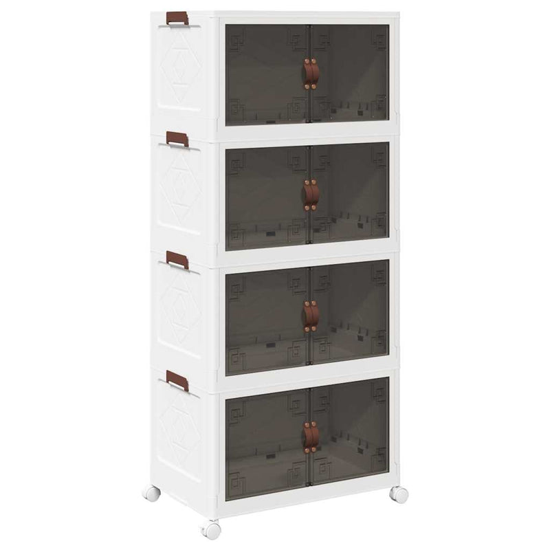 Load image into Gallery viewer, Vidaxl opbergbox stapelbaar met wielen 4-laags 75 l 64x40x141,5 cm
