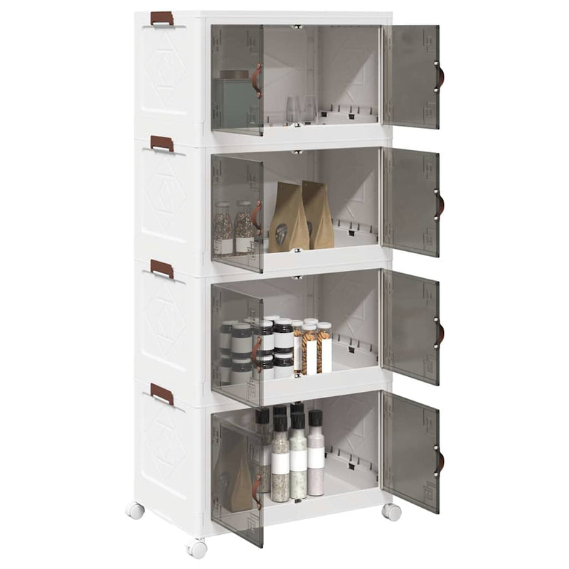 Load image into Gallery viewer, Vidaxl opbergbox stapelbaar met wielen 4-laags 75 l 64x40x141,5 cm
