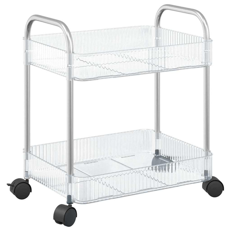 Load image into Gallery viewer, Vidaxl opbergtrolley 2-laags 37x28x43,5 cm acryl transparant
