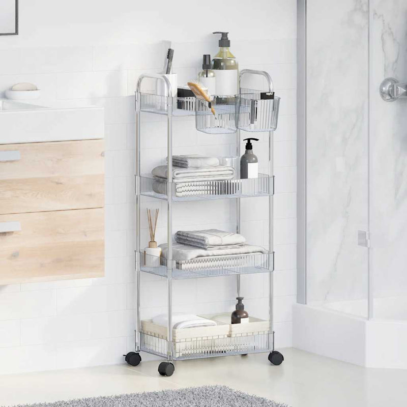 Load image into Gallery viewer, Vidaxl opbergtrolley 4-laags 37x28x95 cm acryl transparant

