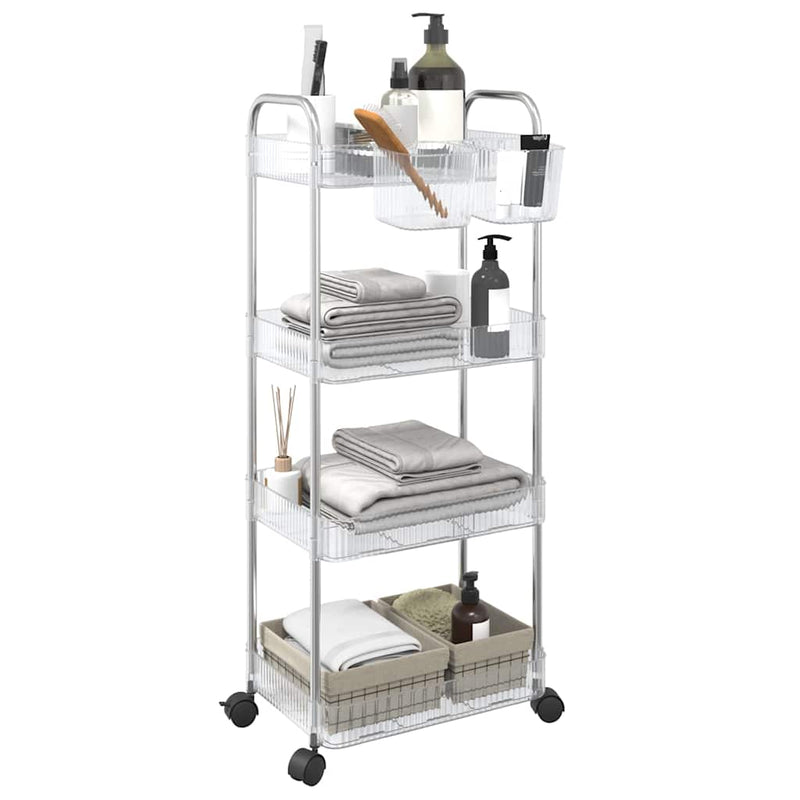 Load image into Gallery viewer, Vidaxl opbergtrolley 4-laags 37x28x95 cm acryl transparant
