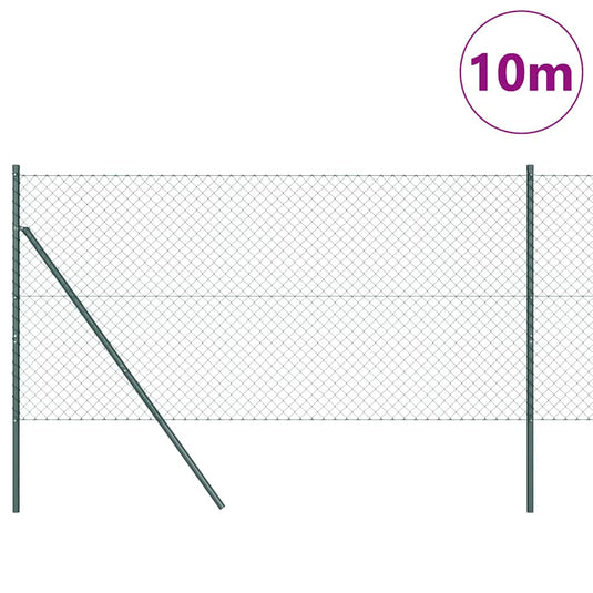 Vidaxl afrasteringspaal groen 10 x 1 m (40 x 40 mm gaas) staal en pvc